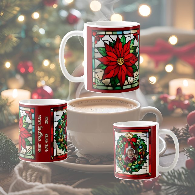 Taza De Café Vidrio de Poinsettias Únicas (Subido por el creador)