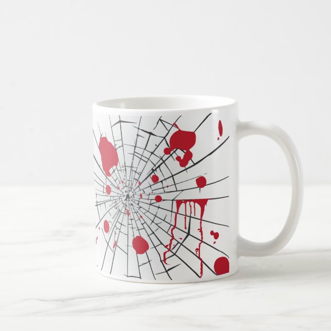 Taza De Café vidrio destrozado de halloween (Derecha)