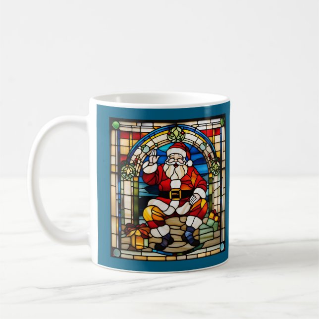 Taza De Café Vidrio emplomado de Santa (Izquierda)