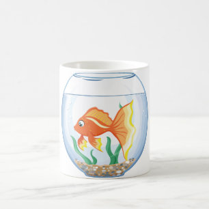 Taza De Café Vidrio lindo del goldfish im