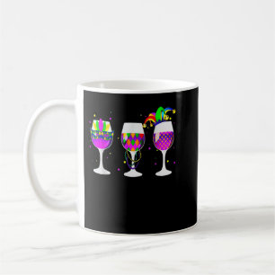 Taza De Café Vidrio Mardi Gras De Vino Gracioso Bebiendo Vino P