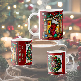 Taza De Café Vidrio rojo parado de imitación