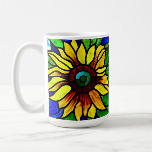 Taza De Café Vidrio Rústico Con Aspecto De País Girasol