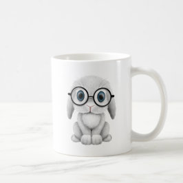 Taza De Café Vidrios que llevan del conejito blanco lindo del