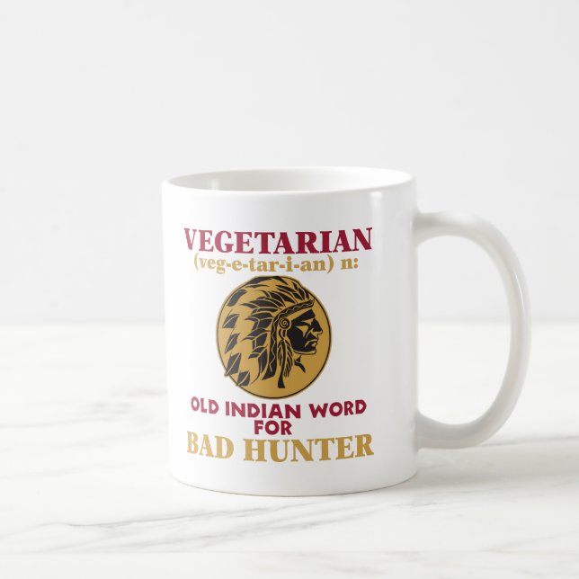 Taza De Café Vieja palabra india vegetariana para el mún (Derecha)