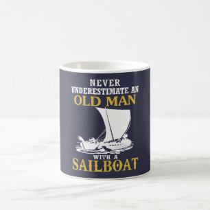 Taza De Café Viejo hombre con un velero
