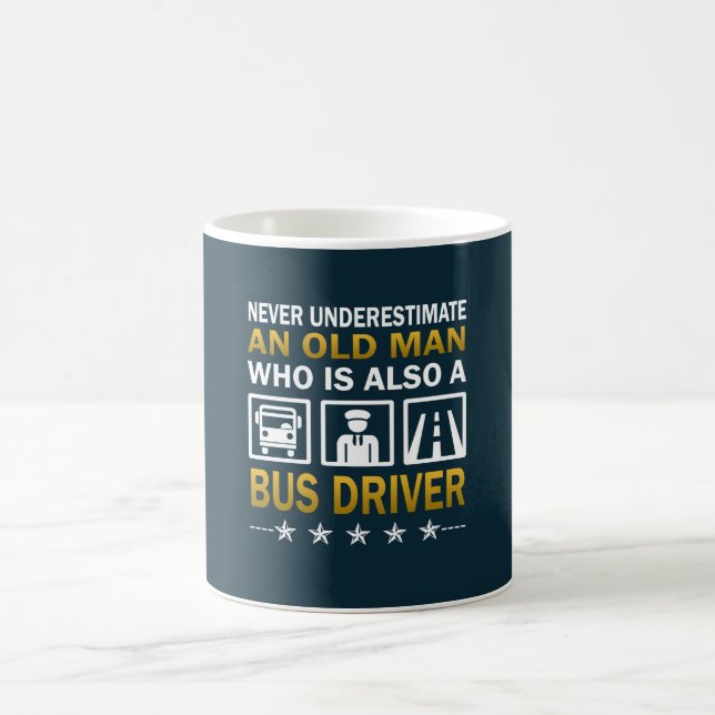 Taza De Café Viejo hombre - conductor del autobús (Centro)