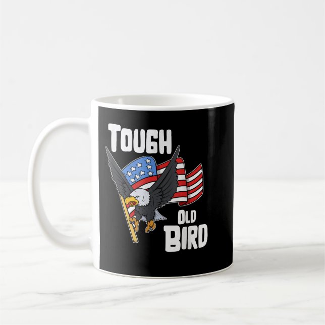Taza De Café Viejo pájaro pesado Patriótico Bandera de Estados  (Izquierda)