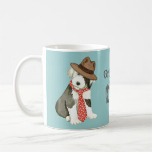 Taza De Café Viejo papá inglés del perro pastor