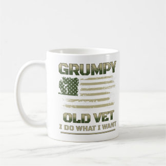 Taza De Café Viejo Veto Gruñón Hago Lo Que Quiero Un Veterano G