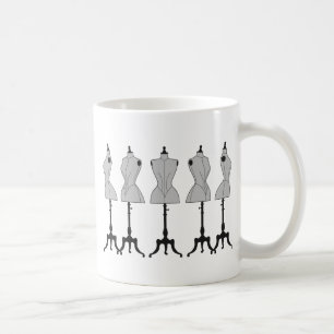 Taza De Café Viejos maniquíes del vintage, ilustracion de la