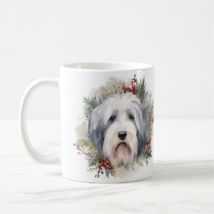 Taza De Café Viejos Navidades de Sheepdog ingleses escriben pre