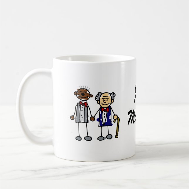 Taza De Café Viejos pares gay interraciales (Izquierda)
