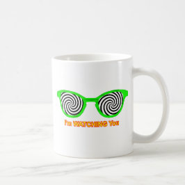 Taza De Café Viendo Hypnotize Gafas de Sol Rim Verde El MUSEO