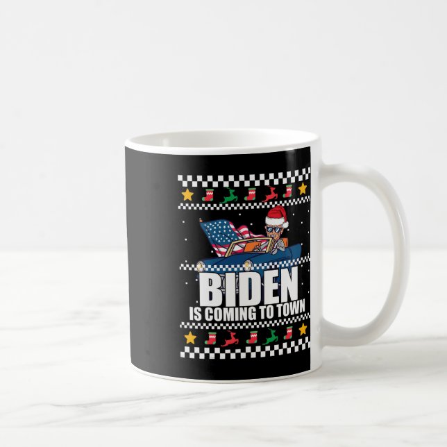 Taza De Café Viene a la ciudad Navidades feos, meme de suéter (Derecha)