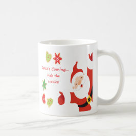 Taza De Café Viene Santa escondiendo a los Navidades divertidos
