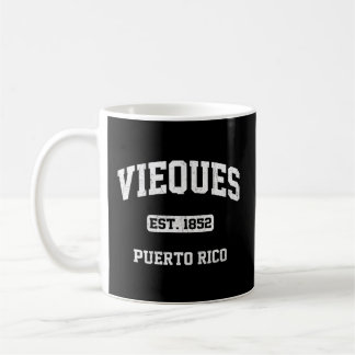 Taza De Café Vieques Puerto Rico Boricua Bandera Estilo Atlétic