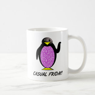 Taza De Café Viernes casual Pingüino Funny Mug