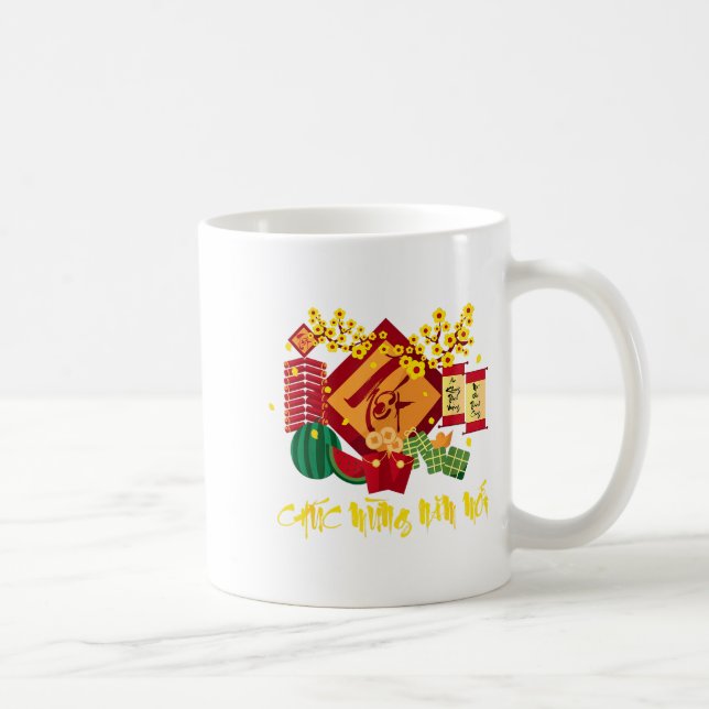 Taza De Café Vietnamese Lunar New Year 2026 Tet Viet Chuc Mung  (Derecha)