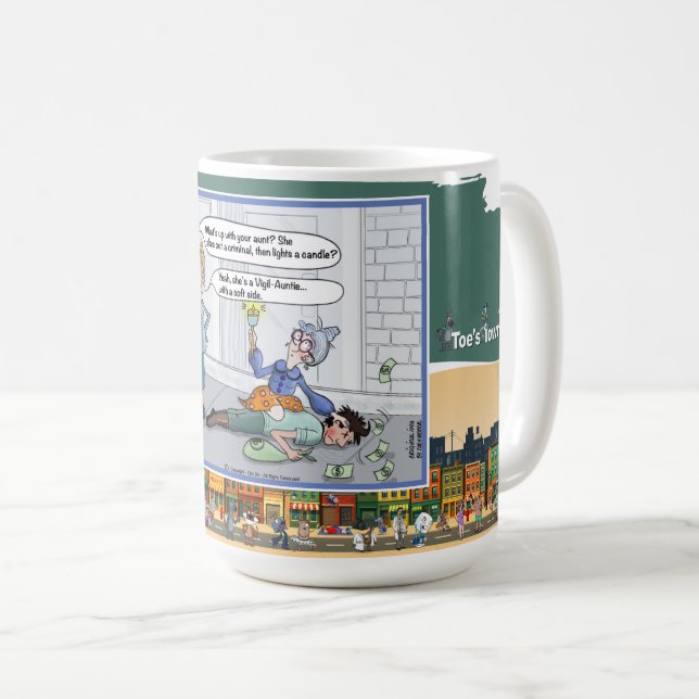 Taza De Café Vigil-Auntie | Absurd Wordplay Humor Classic (Anverso derecho)