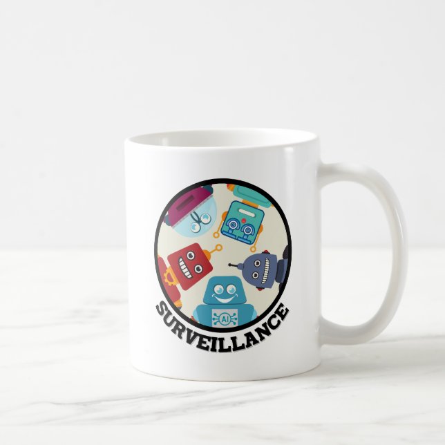 Taza De Café Vigilancia de inteligencia artificial (IA) (Derecha)