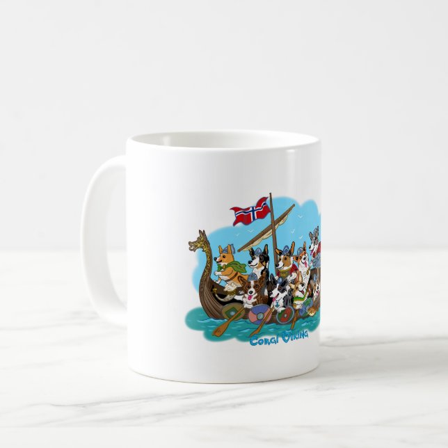 Taza De Café Viking Corgis (Anverso izquierdo)