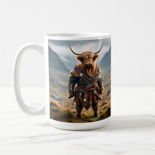 Taza De Café Viking de vaca Highland, (Izquierda)