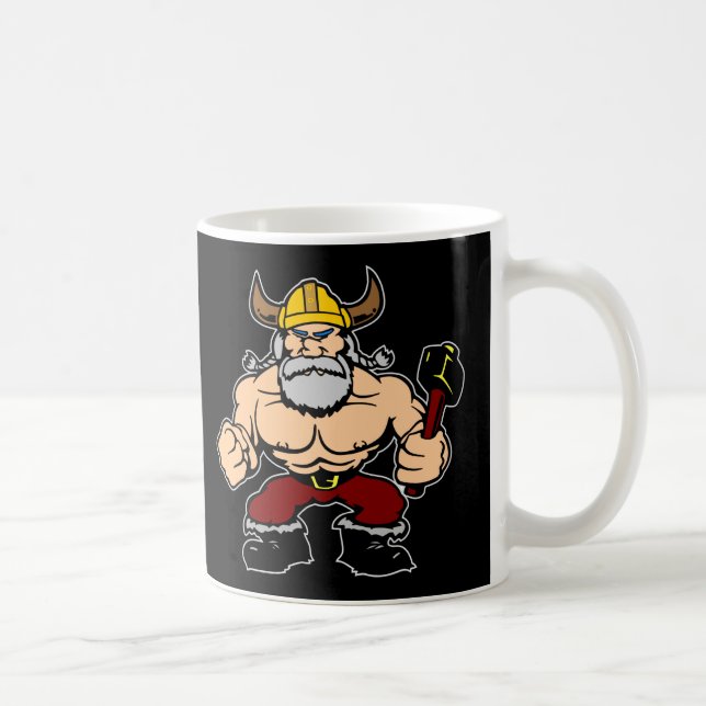 Taza De Café Viking enojado negro (Derecha)