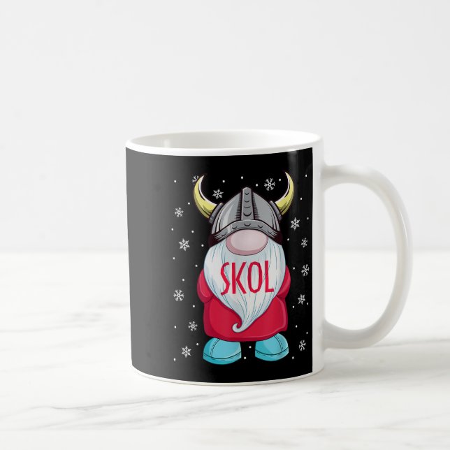 Taza De Café Viking Gnome Skol Navidades Norse Pajama Viéndome (Derecha)