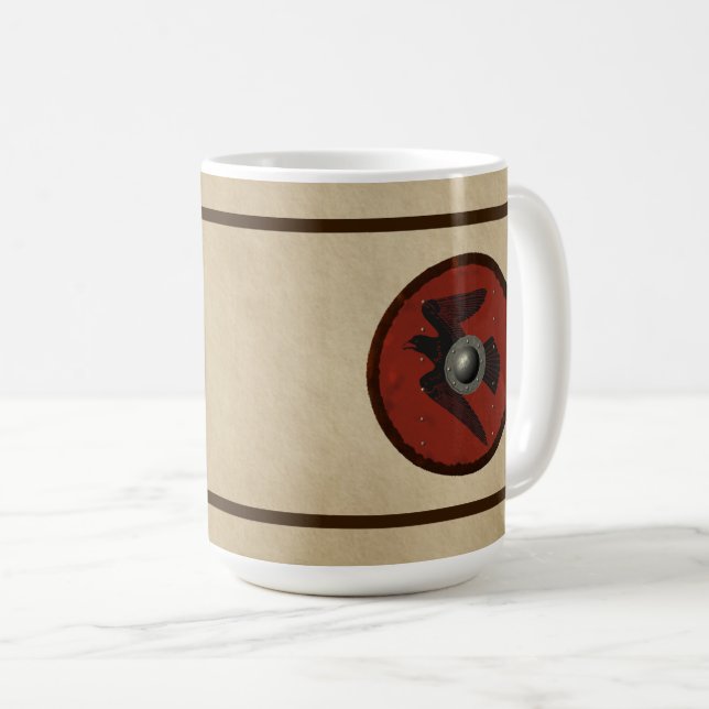 Taza De Café Viking Raven Shield (Anverso derecho)