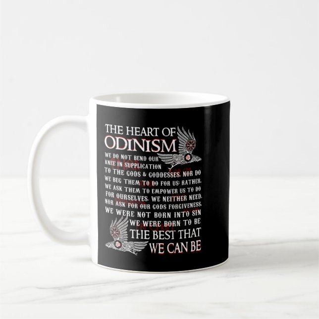 Taza De Café Viking The Heart Of Odinism Raven (Izquierda)