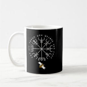 Taza De Café Viking Vegvisir Runa y Cuervo