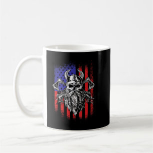 Taza De Café Vikingos americanos EEUU Nórdico Valhalla Odín Amé