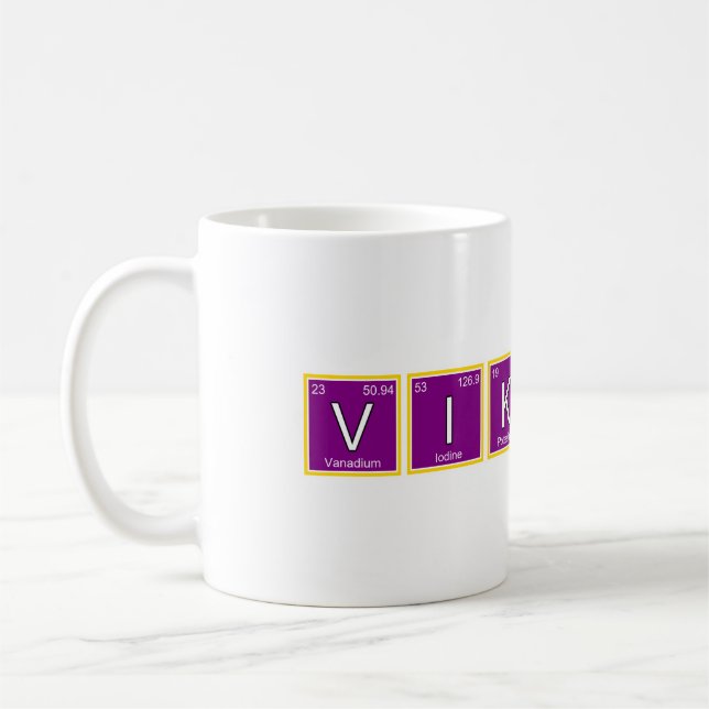 Taza De Café "Vikings" como símbolos periódicos de elementos de (Izquierda)
