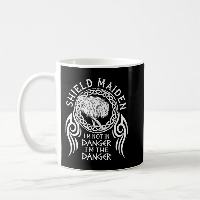 Taza De Café Vikings de mujeres vigila fenrir shieldmaiden Lage (Izquierda)
