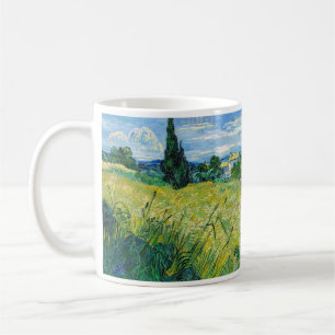 Taza De Café Vincent van Gogh - Campo de trigo verde con ciprés