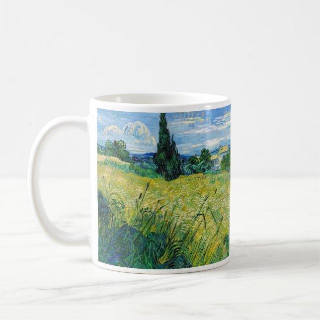 Taza De Café Vincent van Gogh - Campo de Trigo Verde con Cypres (Izquierda)