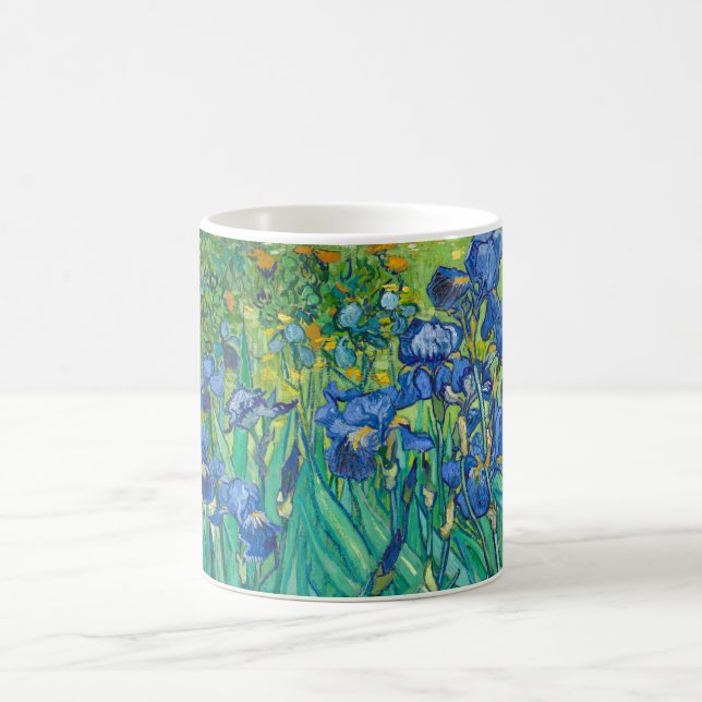 Taza De Café Vincent Van Gogh Irises Bella Artes de cosecha flo (Centro)