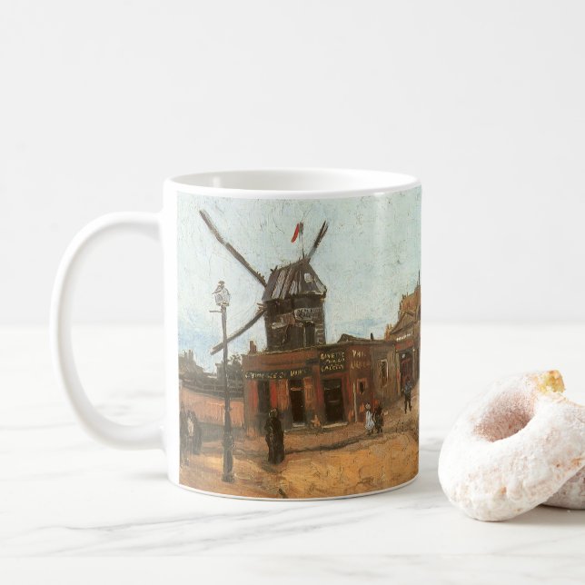 Taza De Café Vincent van Gogh - Moulin de la Galette, molino de (Con donut)