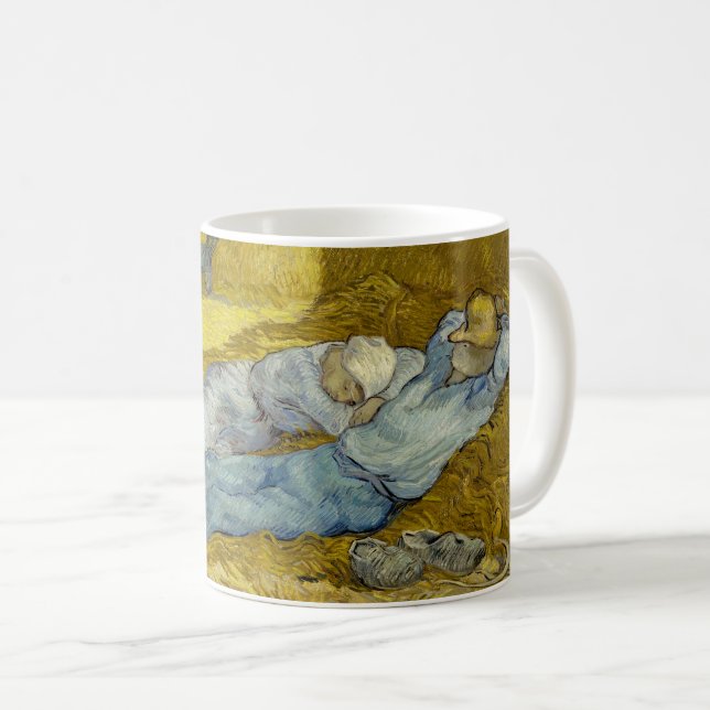 Taza De Café Vincent Van Gogh - Noon, Descanse del trabajo / Si (Anverso derecho)