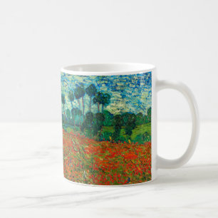 Taza De Café Vincent Van Gogh Poppy Field Floral Vintage Art