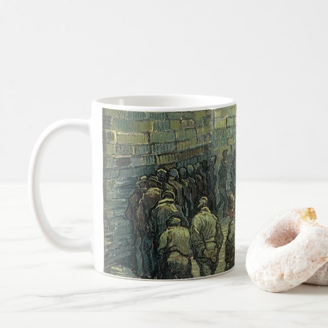 Taza De Café Vincent van Gogh - Prisioneros ejerciendo (Con donut)