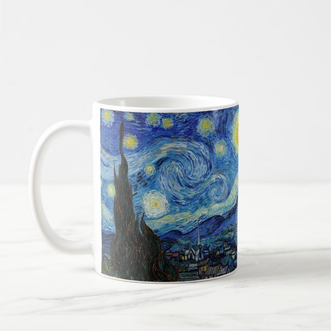 Taza De Café Vincent Van Gogh Starry Night Vintage Bella Artes (Izquierda)