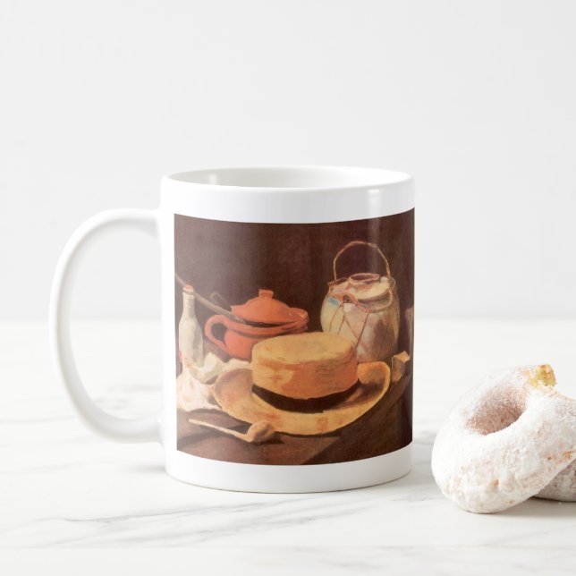 Taza De Café Vincent van Gogh - Still Life w Yellow Straw Gorra (Con donut)