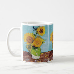 Taza De Café Vincent Van Gogh - Tres Girasoles en un Jarrón
