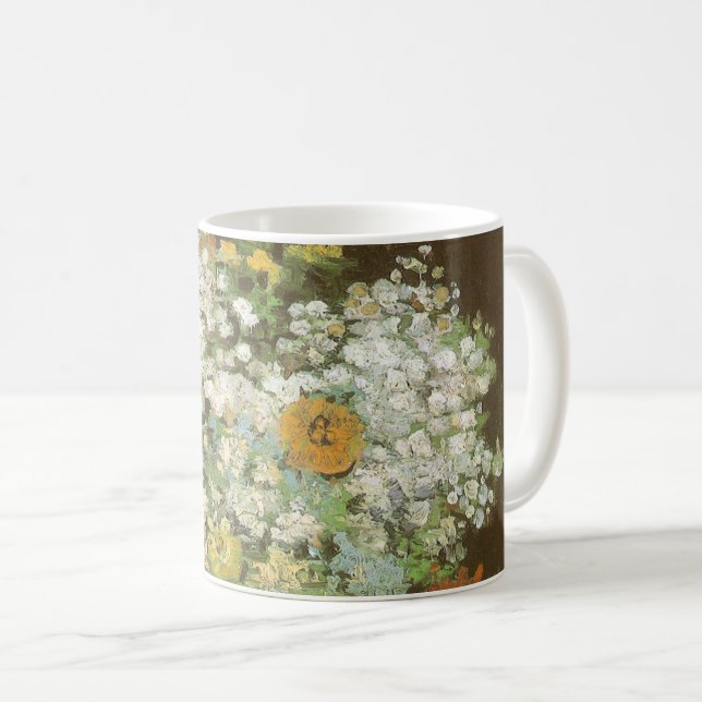 Taza De Café Vincent van Gogh - Vase con Zinnias y flores (Anverso derecho)
