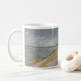 Taza De Café Vincent van Gogh - Vista de un río con botes de re
