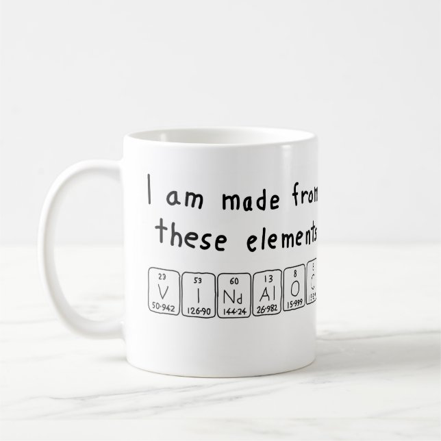 Taza De Café Vindaloo tabla periódica palabra mug (Izquierda)