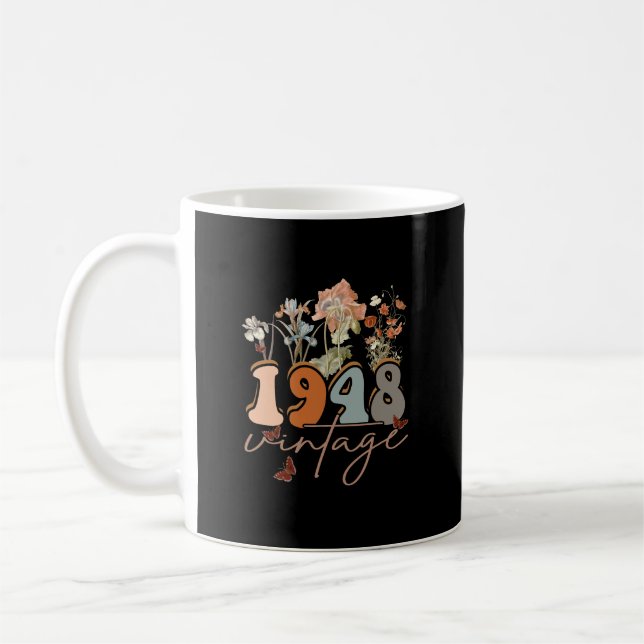 Taza De Café Viñeta de 75 años de edad 1948 75º cumpleaños Tee (Izquierda)