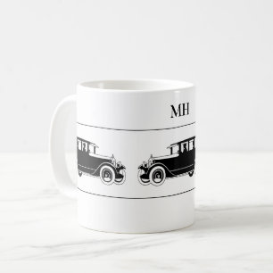 Taza De Café Viñeta de Anique Carros Personalizados blancos neg